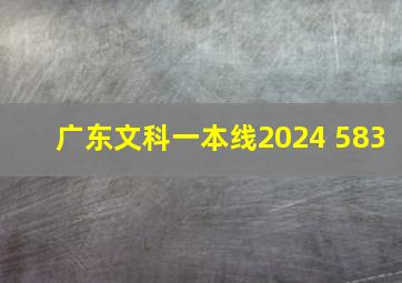 广东文科一本线2024 583